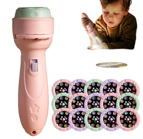 Fabixoin Torch And Projector,Torch Light And Projector With 15 Images, Children's Projector Torches, Kids Night Light Torches, 120 Patterns Kids Flashlight Projector Toys For Toddler And Age 3+ Years