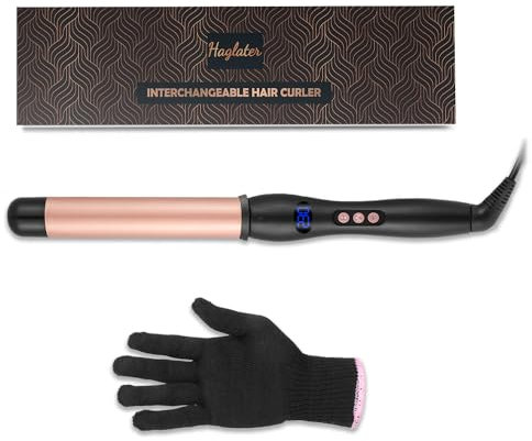 Hair Curling Wand 32mm, Haglater Curler Quick Heating Curling Wand for Long Hair, Ceramic Barrel Curling Iron with Adjustable Temperature 80-230°C