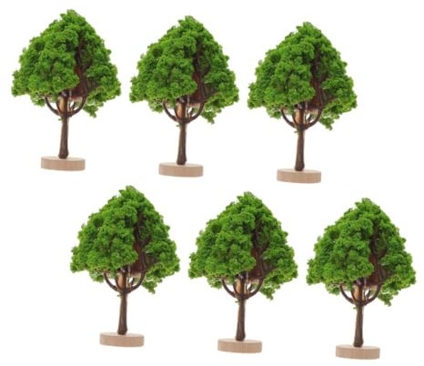 Abaodam 6pièces Lot de Arbres Miniatures Plastique pour Modèles De Sable Décorations De Jardin Féérique Arbres Réalistes avec Base pour Projets Artisanat