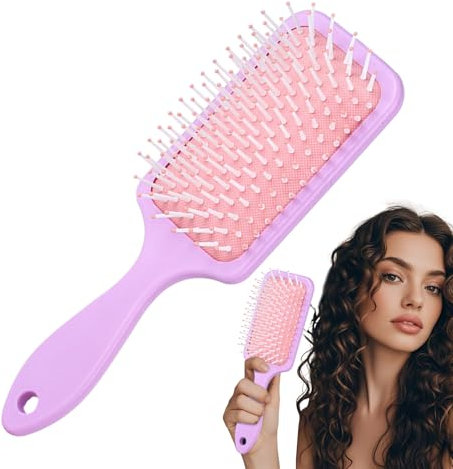 Brosse Plate - Brosse Coussin d'Air,Poils Souples, Soin du Cuir Chevelu, Outil Coiffure Femmes Hommes Cheveux Bouclés Fins Longs Courts Secs/Mouillés