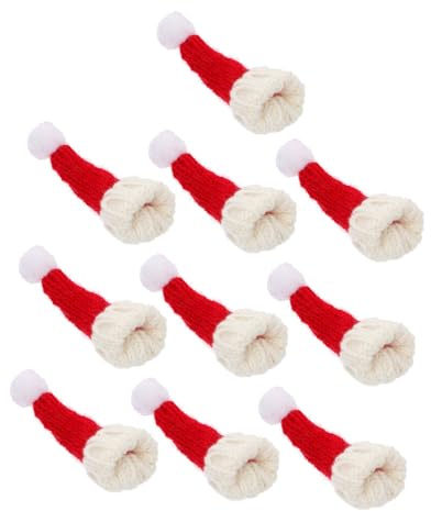 DOITOOL 10 Stück Teiliges Mini Wollmützen für Puppen Weihnachtsmützen für DIY Dekoration und Basteln um Festliche zu Schaffen und Langlebig