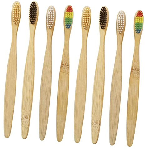 Anneome 20pezzi Spazzolino Da Dente in Bambù Setole Morbide in Fibra Di Bambù Per Adulti Ecologico Manico