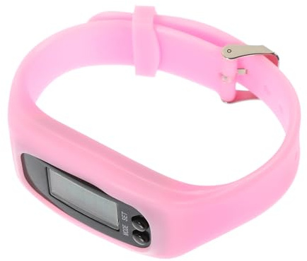 HONMEET Pedometer Step Counter Bracelet for Fitness Tracking Women’s Silicone Sports Watch Pink Portable Walking Step Counting Wristband