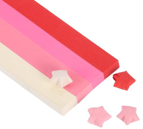 PATIKIL 1080 Sheets Origami Star Paper Strips, Red Paper Star Strips for Decoration DIY Hand Art Crafts, 8.6x1/2 Inch
