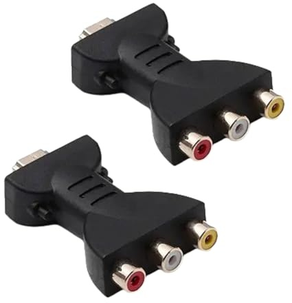 Opemg 2 convertidores HDMI a 3-RCA AV negro | Adaptador macho a hembra para TV, DVD y audio doméstico | Solución HDMI a RCA Plug and Play