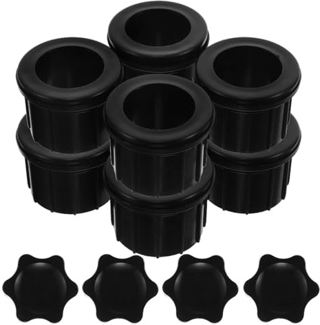 VALICLUD Kit 4 Pièces Cache-Trou et Insert pour Pied de Parasol Noir Pièces Détachées pour Supports de Parasol de Terrasse Stabilisateur Compatible Jardin Patio Rechange Solide et