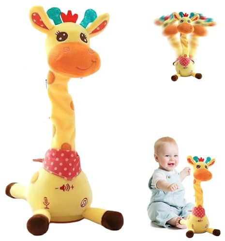 Girafe Chantante et Dansante,Girafe Interactif et Chantant Enregistrement Et Répétition De Ce Que Vous Dites,Contrôle du Volume,Jouets éducatifs pour Enfants,Cadeaux pour Garçons Et Filles (jaune)