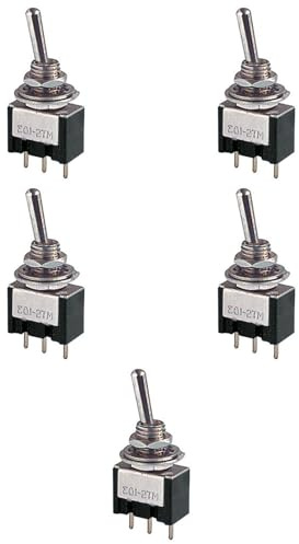 5 interrupteurs ON-ON à levier, unipolaire SPDT, 2 positions, trou de montage 6 mm, pour circuit imprimé PCB, portée 12 V 220 V 3 A, contacts en laiton, bascule, commutateur, 1 voie, 1 échange