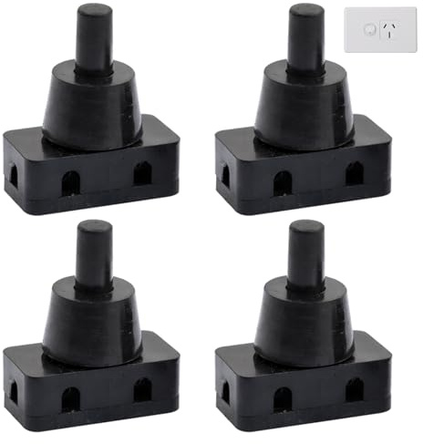 4 Stück Einbau Druckschalter, Druckschalter,Mini Schalter,250V 2A, IP20Geeignet Für Beleuchtungskörper, Küchengeräte, Möbel, Steckdosen,Haushaltsgeräte, Heimwerkerprojekte,Schwarz