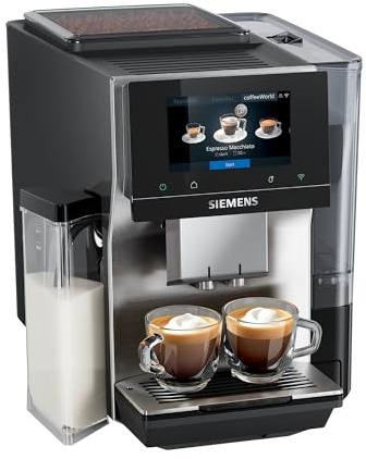 SIEMENS EQ700 Bean to Cup Coffee Machine, TQ723G03, Stainless Steel | Fully Automatic, Integrated Milk Container, 30+ Coffee Beverages, Cold Brew/Slow Brew, Home Connect, 5 Touch Screen Display