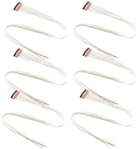 TOYANDONA Sparkling Hair Tinsel Extensions Easy to Use and Women 6pcs Coffee Colour Hair Glitter Strands Made of Pet and Iron Stylish DIY Accessory Christmas for Halloween