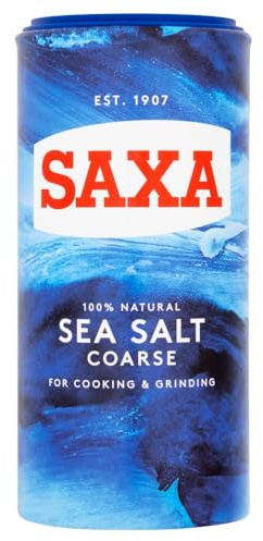 Saxa Sea Salt Coarse for Cooking & Grinding, 350 g Drum (Pack of 1)