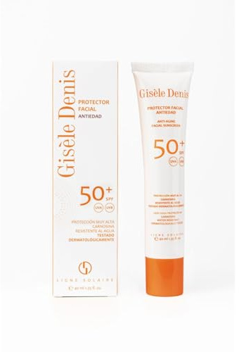 GISÈLE DENIS - Protector Solar Facial Antiedad, 40 ml, Protección FPS50+, Crema de Sol, Cuidado de Piel, Resistente al Agua, para Uso Diario, Previene Manchas, Arrugas y Envejecimiento de Piel