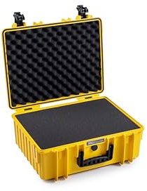 B&W International Transportkoffer Outdoor 6000 (PP.326) Gelb – mit Würfelschaum – Wasserdicht (IP67), staubdicht, schlagfest & extrem robust.