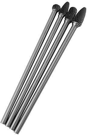 4pcs Hartmetall-Rotary-Dateien Double Cut Burr Set 6mm Schaft Metallbearbeitungswerkzeug für Grinder Drill