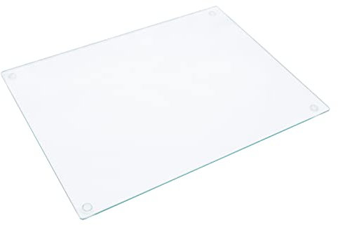 Tempered Glass Cutting Board, Extremely Durable, Long-Standing, Clear Glass, Scratch Resistant, Heat Resistant, Shatterproof, Extra Large 12X16