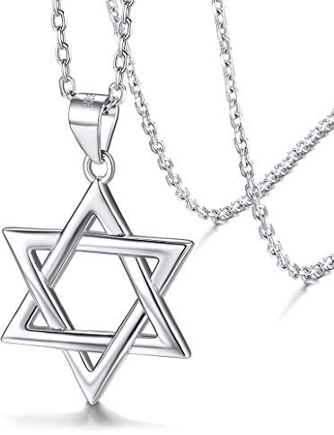 Silvora Davidstern Anhänger Damen Halsketten aus 925 Sterling Silber Hexagon Anhänger Sechs Punkt Charm Schmuck Jüdische Schmuck Religiöse Judaica