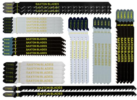 Saxton Stichsägeblätter-Set T144D T101B T101BR T111C T101AO T118G T744D T344D Holz & Metall Fit Bosch, Dewalt, Makita etc.