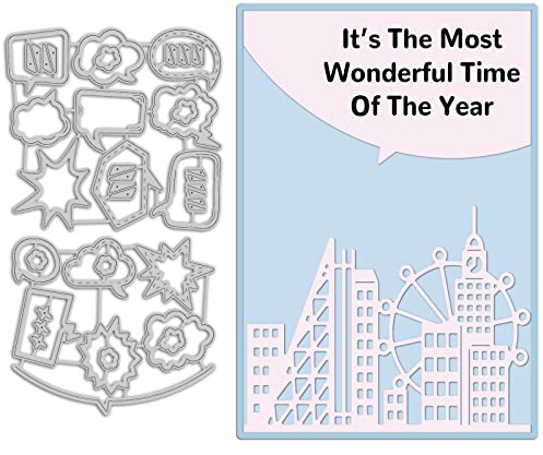 INFUNLY Metallstanzungen für Sprechblasen Rahmenstanzungen - Sprechblasen-Stanzformen für DIY Scrapbooking Dekoration
