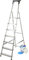 KADAX Aluminiumleiter, Stehleiter bis zu 125 kg, Stufenleiter, Trittleiter, Alu-Sicherheits-Stehleiter, klappbare Leiter mit Ablage, Aluklappleiter, Aluleiter (7 Stufen)