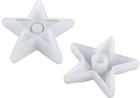 2 Stücke Kerzenhalter Silikonform Stern Gießform für Kerzenhalter Stabkerzen DIY Harzformen Kerzenhalter Form zum Gießen Basteln Silikonform für Epoxidharz Beton Zement