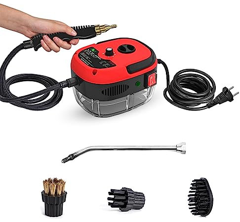 Irishom Pulitore a Vapore Portatile Portatile da 2500 W Macchina per la Pulizia a Vapore pressurizzata ad Alta Temperatura con testine per mobili da Cucina Auto da Bagno