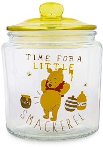 Winnie the Pooh Disney Glass Snack Jar Container With Lid | 6 Inches Tall