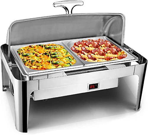UZOURI Chafing Dish Electrico Buffet, 9L Calentador de Comida Bandeja de Calentamiento para Reuniones Familiares - Mantener la Comida Caliente, 600W