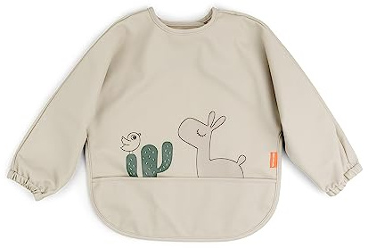Done by Deer Bavoir Manches Longues Bebe - Bavoir Bebe Déperlant/Imperméable - avec Poche – Ajustable - Facile à Nettoyer - Pour BéBé 6-18 Mois