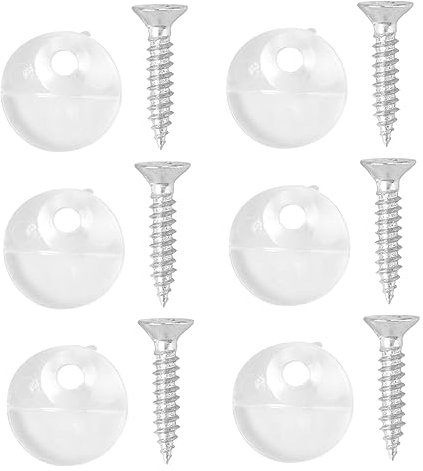 Warmhm 20pcs Glass Door Clips and Mirror Holder Clips with 303 Stainless Steel Screws for Wardrobe Cabinet Door Fixing and Installation Accessories Random Color