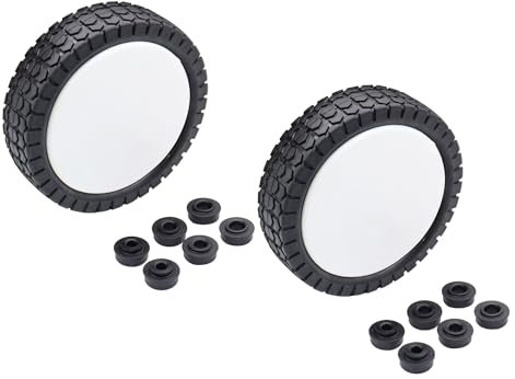 2x SECURA Universal Rasenmäher Ersatzrad (180mm Ø) kompatibel mit Benzin- und Elektrorasenmähern
