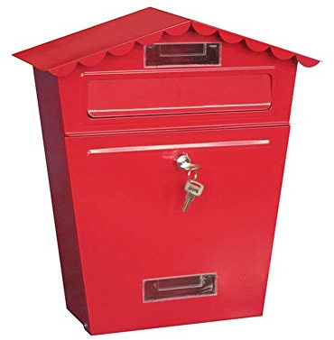 Mailbox Outdoor Post Box Home Wall-Mounted Mailbox Outdoor Garden Waterproof Newspaper Box Simple American Country Field Letterbox (Color : White)