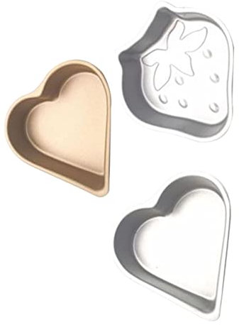 LIFKOME 3stücke Mini-kuchenform Herz-backform Erdbeer-kuchenform Backform Kuchenbackform Puddingform Haushalts-backgeschirr Backblech Diy-kuchenbackblech Umweltfreundlich Leicht Zu
