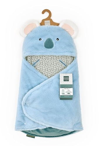 Doudou et Compagnie - Babynest Yoca Le Koala – Plüsch, Blau und Bedruckt – für Autositz, Cosi, Kinderwagen – 0 bis 6 Monate – 69 cm – Geschenk zur Geburt – DC4037