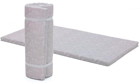 Fillikid Reisebettmatratze 60 x 120 cm | Baby-Matratze gerollt | Bettmatratze atmungsaktiv | Kinderbettmatratze Bezug 100% Baumwolle abnehmbar & waschbar | Kern aus hochwertigen Softschaum