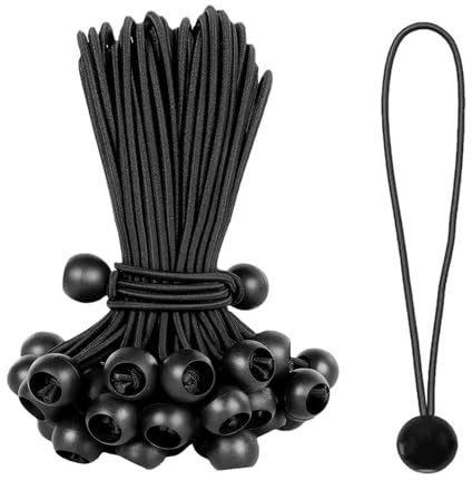 0XBIT Tendeur Elastique, 20 Pièces Tendeur de Bâche, 30 cm Tendeur Bache, avec Tendeur Elastique Boule, Noir, pour Tentes, Rideaux, Bannières