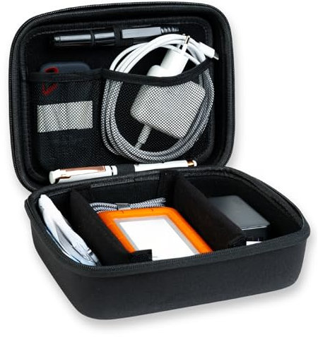 LENS-AID Organizer Case für Kamera- & Technik-Zubehör: Hard Case Tasche zur Aufbewahrung auf Reisen | Schutz für USB-Kabel, Akkus, Festplatte, Powerbank, Adapter
