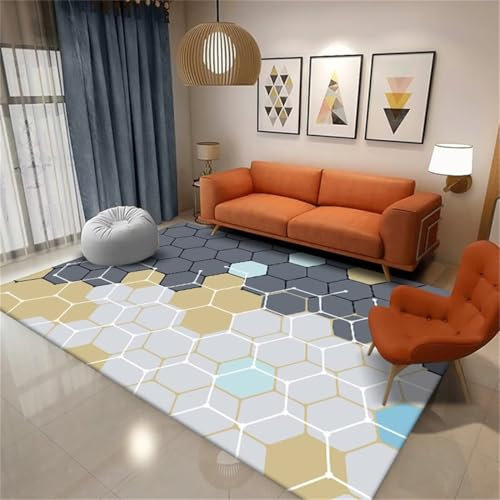 AITROMNI Teppich Jugendzimmer Mädchen Reinigung Schmutzabweisende Sitzecke Bequemer Geometrisches Dekorationsdesign kann angepasst Werden Auslegware Teppichboden 200X300CM
