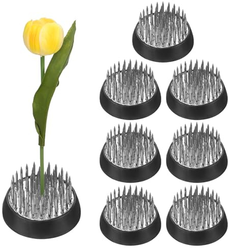 M METERXITY 8Pcs Flower Frogs de 1.3 de Diámetro de Acero Redondo Flower Pins Flower Frog Holder Flower Arranger Con Base de Goma para Arreglos Florales en Jarrones/Hogar [Pines de 1.1Cm]
