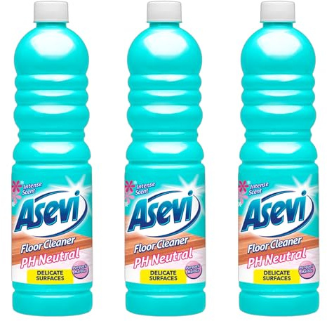 Asevi Floor Cleaner pH Neutral, Delicate Surfaces, Intense Scent, 1L Bottles, Pack of 3