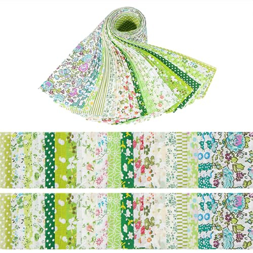 40 piezas de tela de algodón para patchwork de 6,2 x 50 cm, telas de algodón para DIY, tela de algodón con estampado de flores, tiras de tela para DIY, tela creativa en rollos para coser, manualidades
