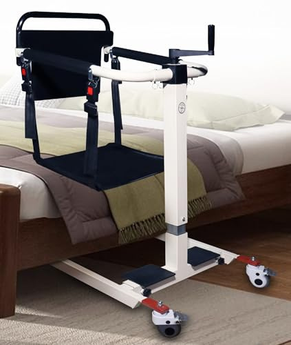 AIBOTY 4 in 1 Patientenlift, höhen-/breitenverstellbar, Bettkommode Transferstuhl Lift, tragbarer Lifthilfe, Stuhllift Assistenzgeräte für Senioren, Rollstuhl zu Auto Transfergeräte