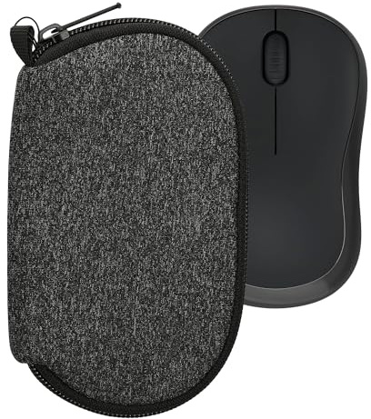 kwmobile Neoprene Case Compatible with Logitech M240 SILENT / M325S - Case for Mouse Soft Pouch Carry Bag - Anthracite/White