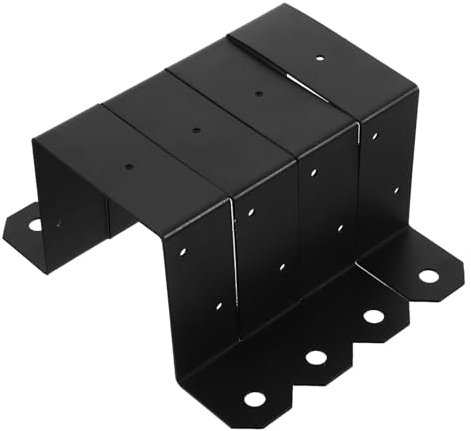 SHINEOFI 4 Pezzi post post supporto della base del ponte base del palo del ponte supporto postale staffe per pali di recinzione mazzo post ancoraggio supporti postali Metallo Nero