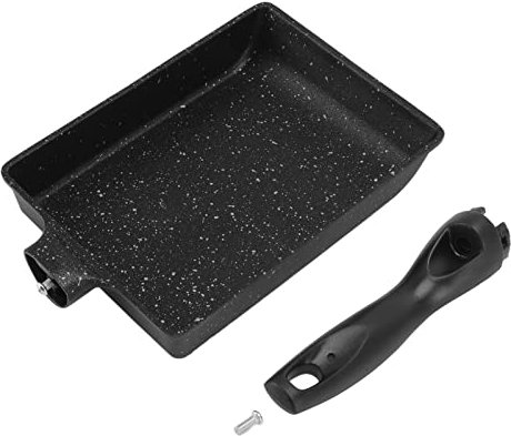 Tamagoyaki Frying Pan, poêle omelette japonaise antiadhésive avec spatule en silicone, carré, adapté aux omelettes de cuisson, au bacon, aux hamburgers et crêpes, 14,4 x 5,9 x 1,5