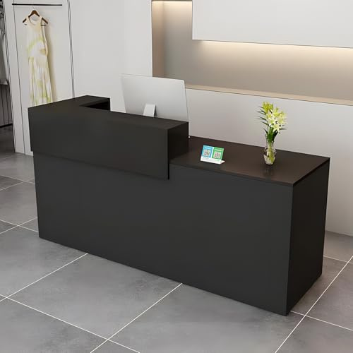 CCUKTFN Empfangstheke, Empfangstresen, Rezeption mit Schublade und offenen Regalen, 100–180 cm Rezeptionstheken, modern für Büro, geeignet für Salons, Büros, Lobbys, Einzelhandelsgeschäfte