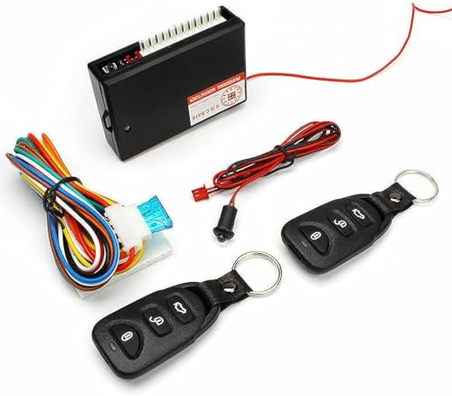 Universal Car Keyless Locking Kit - 2-Door Remote Central Locking & Alarm System (black)