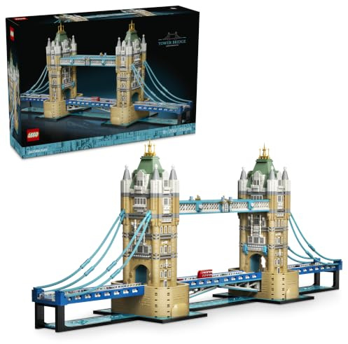 LEGO Architecture Tower Bridge 21067 | Byggsats för vuxna, 3D rumsdekoration med öppningsbar bro, thames-floden och London-buss, modellbyggsats, present, 3745 delar
