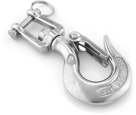 1 stück oder 2 stücke 304 Edelstahl Wirbel Auge Hebe Haken 150/350/650/1000/1500kg Last Heavy Duty Lock Rigging Snap Trigger Clevis(1 x Load 350KG)