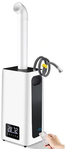 Humidificador comercial, humidificador de aire industrial de 23,8 l con ajuste de 5 velocidades y temporizador de 1 a 12 horas, pantalla LED y adaptador tubería de agua,difusor niebla fría comercial